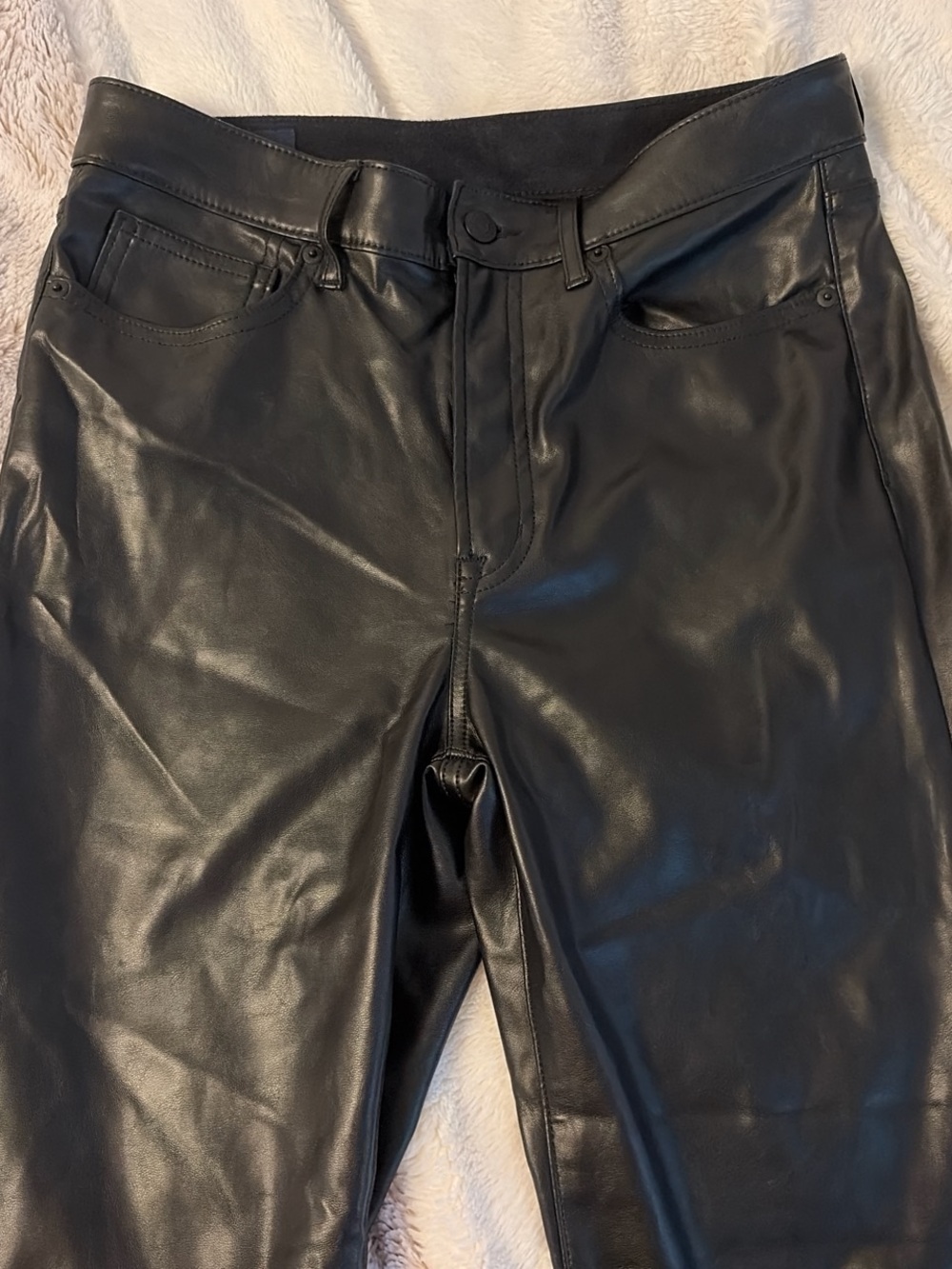 GAP Black Leather Flare Pants